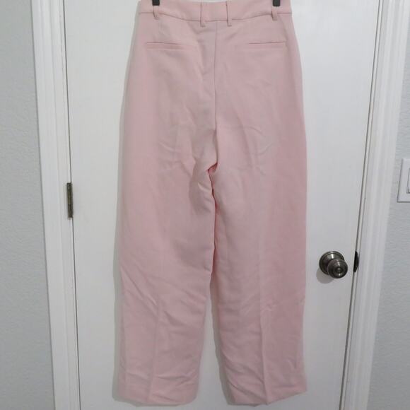 Banana Republic Womens Sz 2 Light Pink Curvy Pleated Wide Leg Pants High Rise - Picture 2 of 5